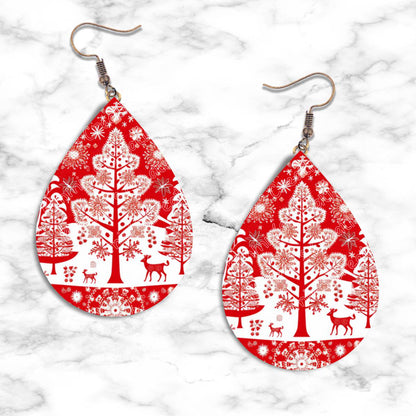 Christmas Teardrop Designs Earring Collection - 09 - jewelry