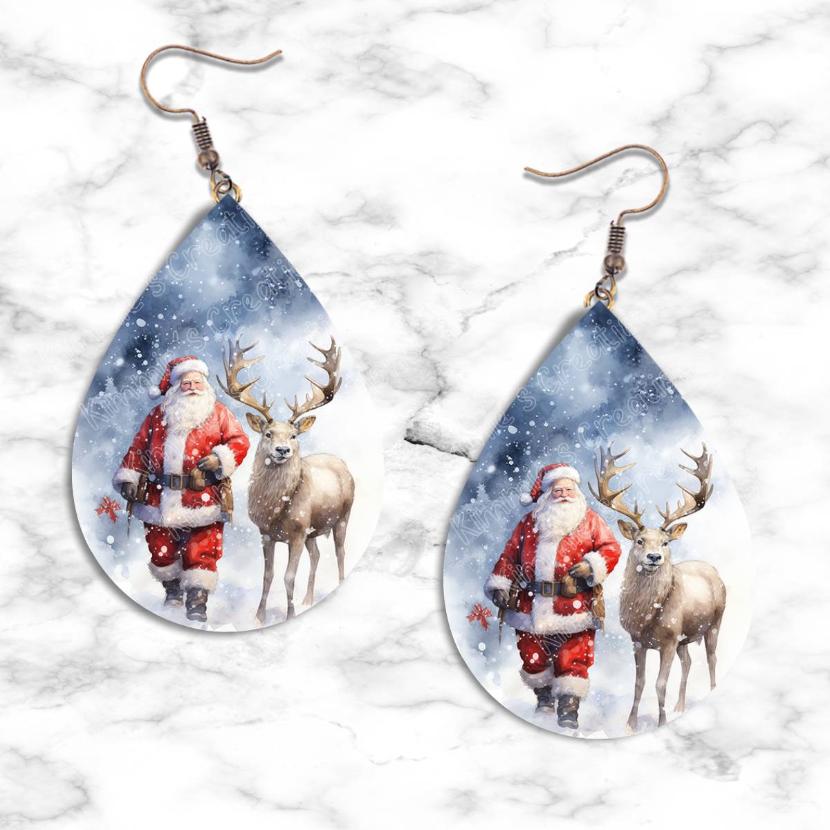 Santa Teardrop Earring Collection - 03 - jewelry