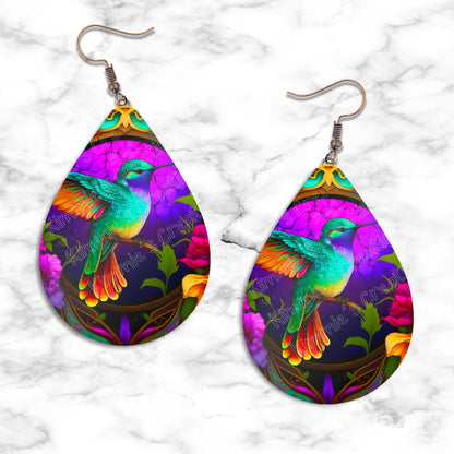 Hummingbird Teardrop Earring Collection - 03 - jewelry