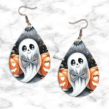 Halloween Ghost Teardrop Earring Collection - 03 - jewelry