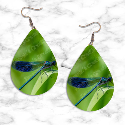 Dragonfly Photo Teardrop Earring - jewelry