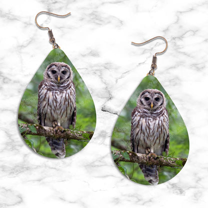 Owl Photo Teardrop Earring - jewelry