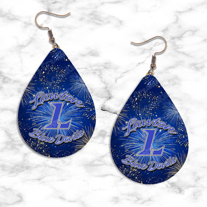 Lawton Blue Devils Teardrop Earrings - jewelry