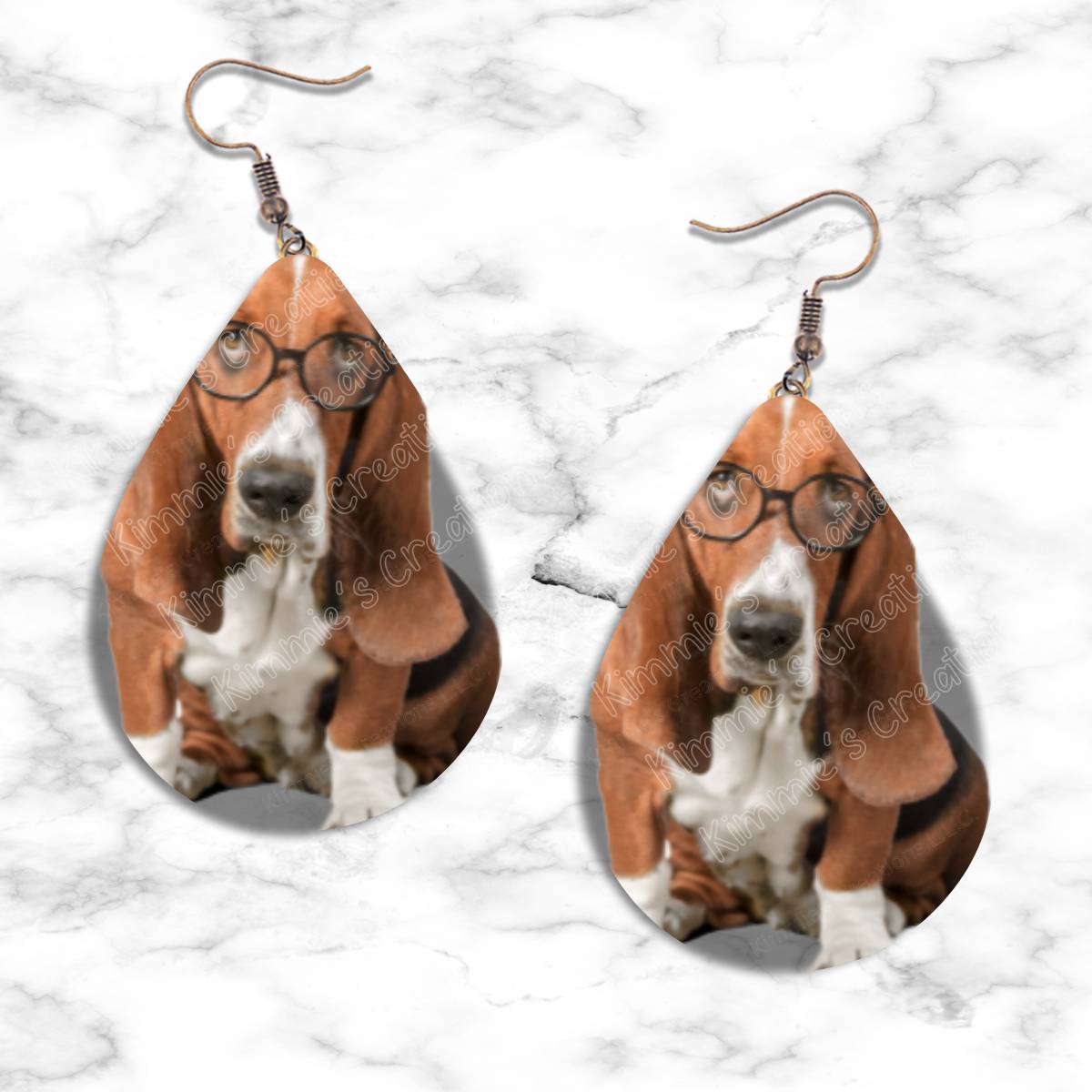 Basset Hound Teardrop Earrings - jewelry