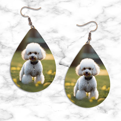 Poodle Teardrop Earrings - jewelry