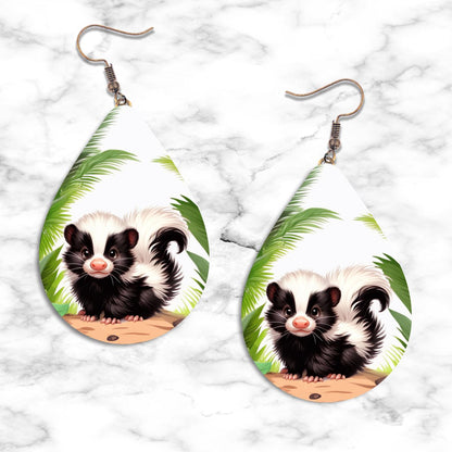 Cute Skunk Teardrop Earrings