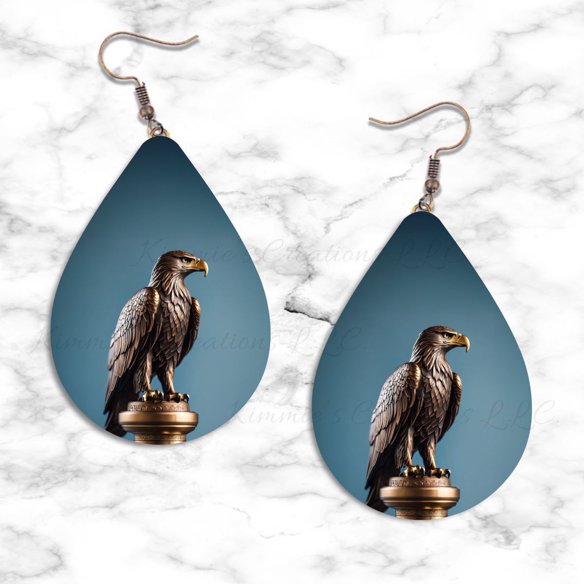 Bronze Eagle Teardrop Earrings