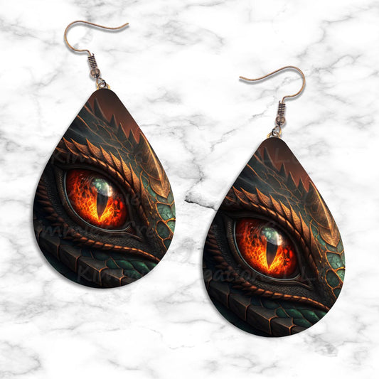 Eye of the Dragon Teardrop Earrings