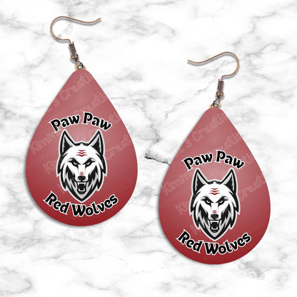 Paw Red Wolves Teardrop Earring Collection - jewelry