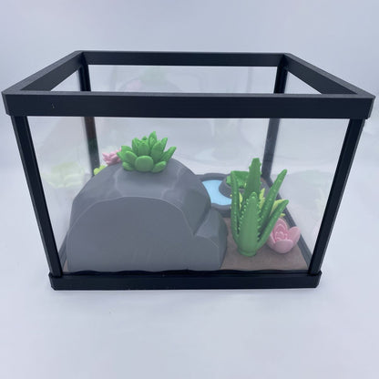Greek Tortoise Terrarium - 3D Printed Articulated Diorama
