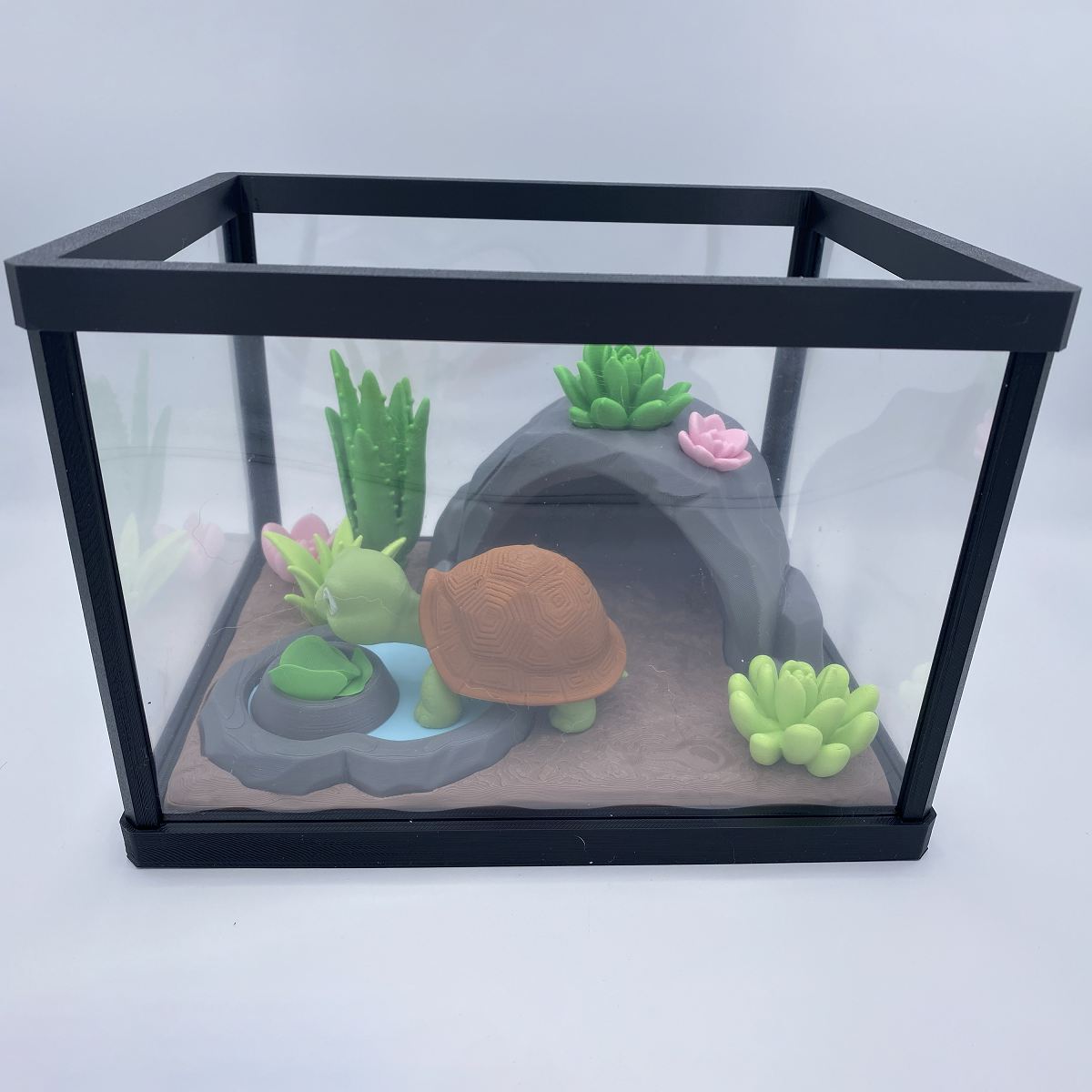 Greek Tortoise Terrarium - 3D Printed Articulated Diorama