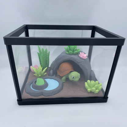 Greek Tortoise Terrarium - 3D Printed Articulated Diorama
