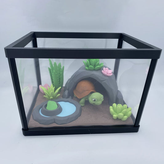 Greek Tortoise Terrarium - 3D Printed Articulated Diorama