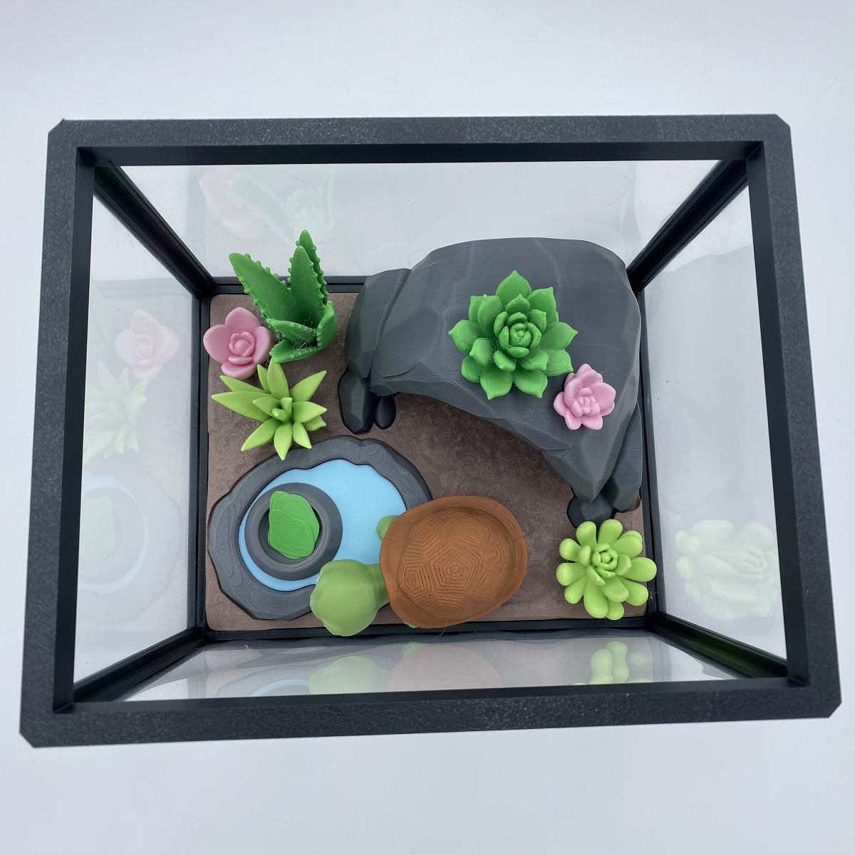 Greek Tortoise Terrarium - 3D Printed Articulated Diorama
