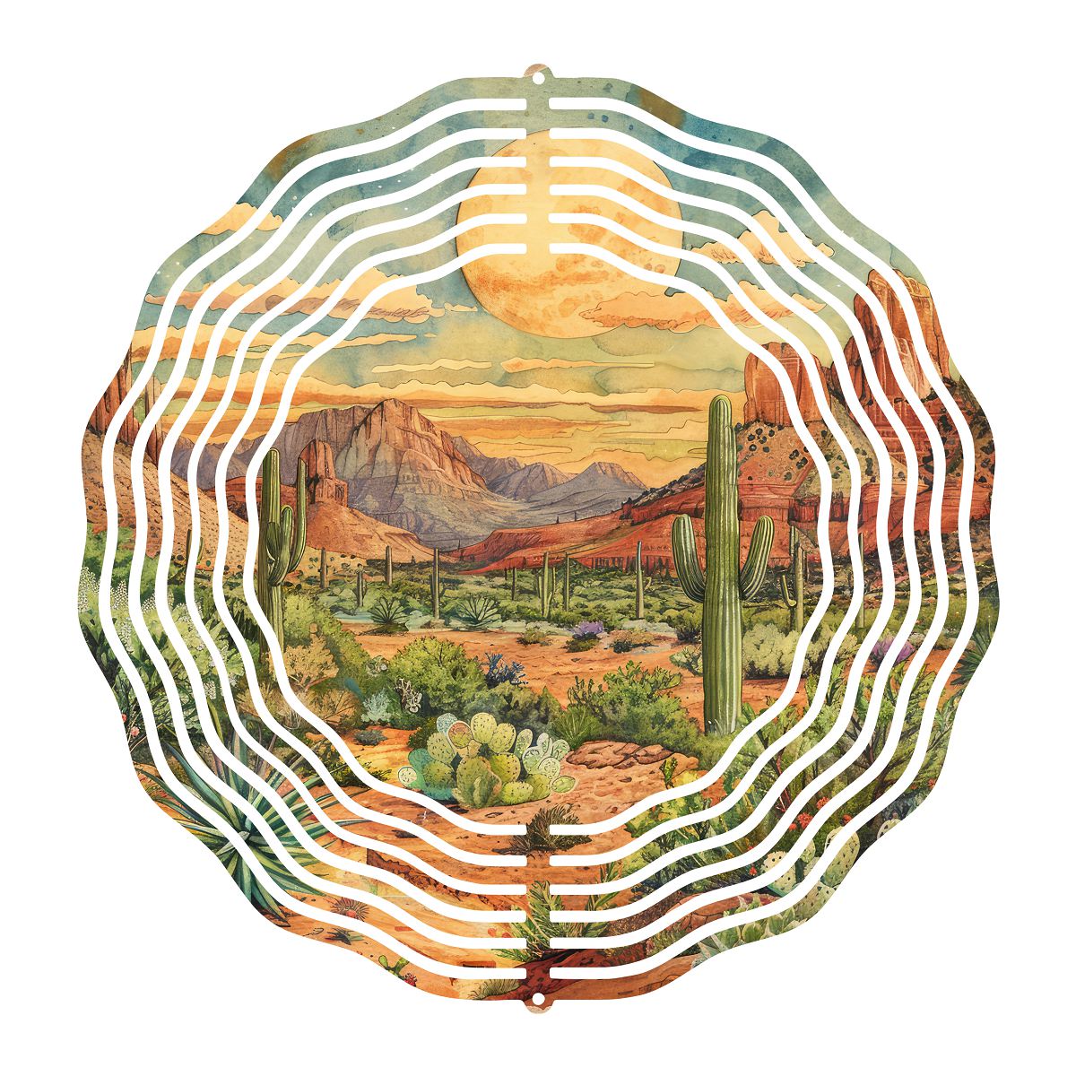 Vintage Arizona Cactus Desert Wind Spinner