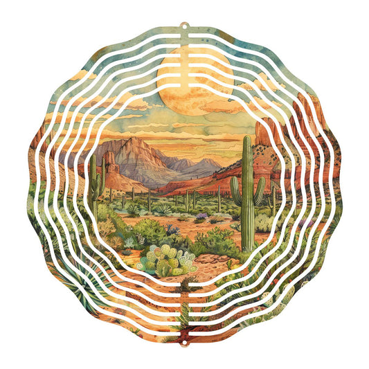 Vintage Arizona Cactus Desert Wind Spinner