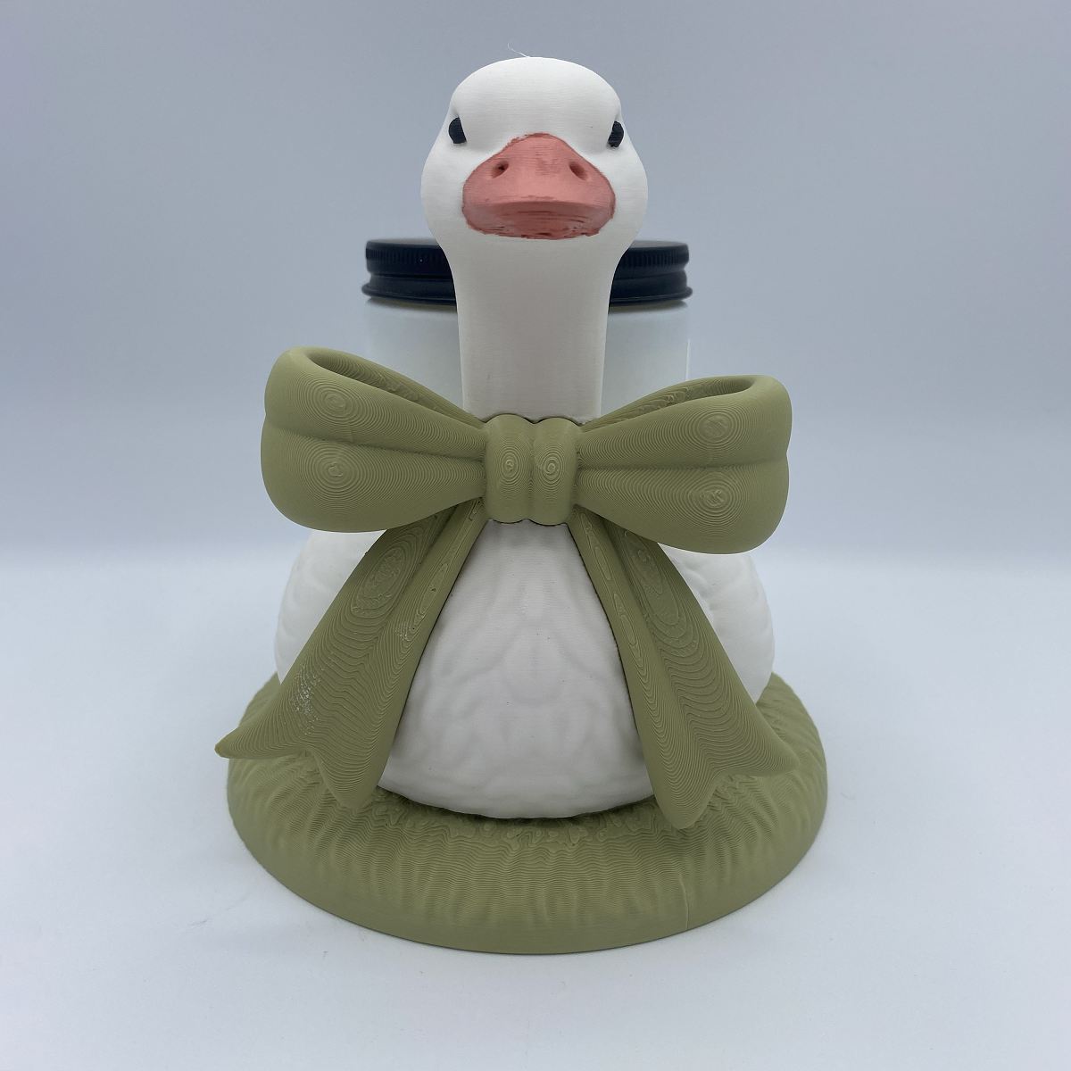 Vintage Goose Round Bottle Soap & Candle Holder - Charming Farmhouse 3D Printed Decor