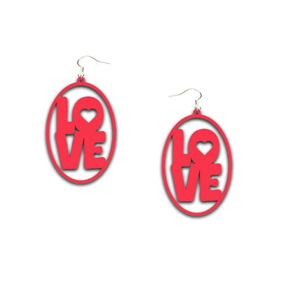 Love collection of Laser Cut Earrings - 02 / Red - jewelry