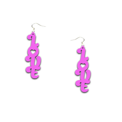 Love collection of Laser Cut Earrings - 04 / Pink - jewelry