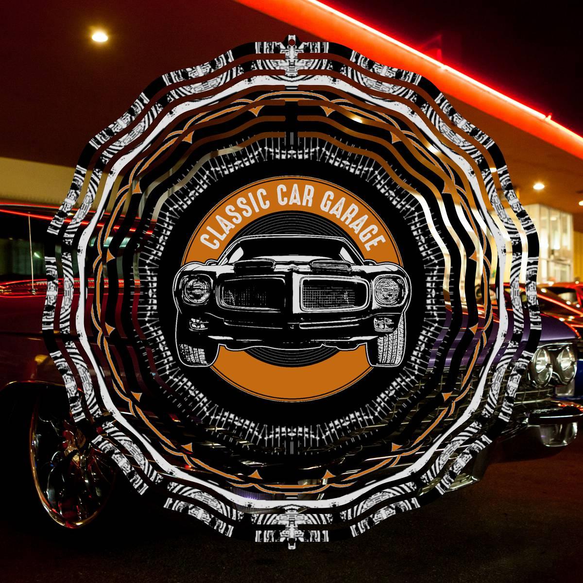 Classic Car Garage Wind Spinner - wind spinner