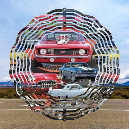 Classic Car Collage on a Wind Spinner - Kimmie's Creations L.L.C.