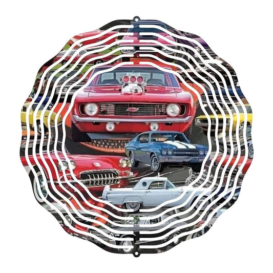 Classic Car Collage on a Wind Spinner - wind spinner