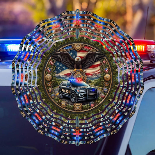 Patriotic Police Vehicle and Eagle Wind Spinner - Kimmie's Creations L.L.C.