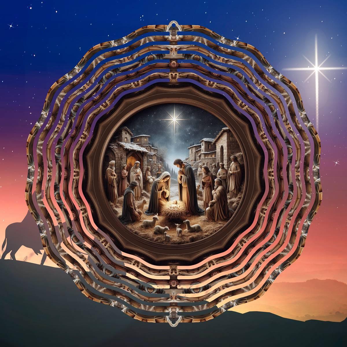 Captivating 3D Nativity Wind Spinner: Celebrate the Divine with Every Spin - Kimmie's Creations L.L.C.