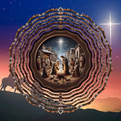 Captivating 3D Nativity Wind Spinner: Celebrate the Divine with Every Spin - wind spinner