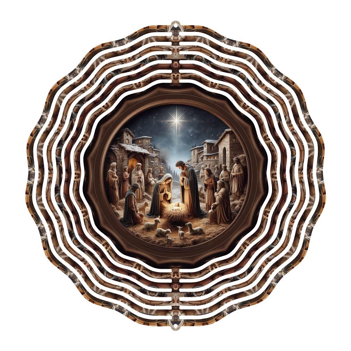 Captivating 3D Nativity Wind Spinner: Celebrate the Divine with Every Spin - Kimmie's Creations L.L.C.