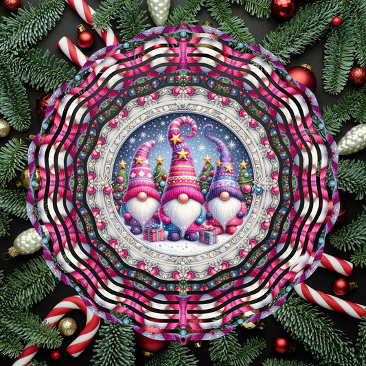 Three Christmas Gnomes wind spinner - Kimmie's Creations L.L.C.