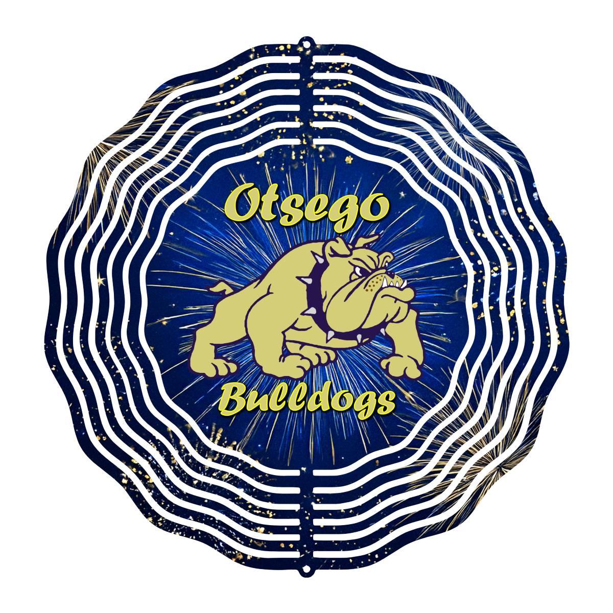 Otsego Bulldogs with Fireworks wind spinner - Kimmie's Creations L.L.C.