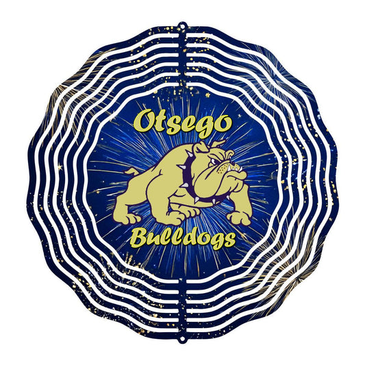Otsego Bulldogs with Fireworks wind spinner - Kimmie's Creations L.L.C.