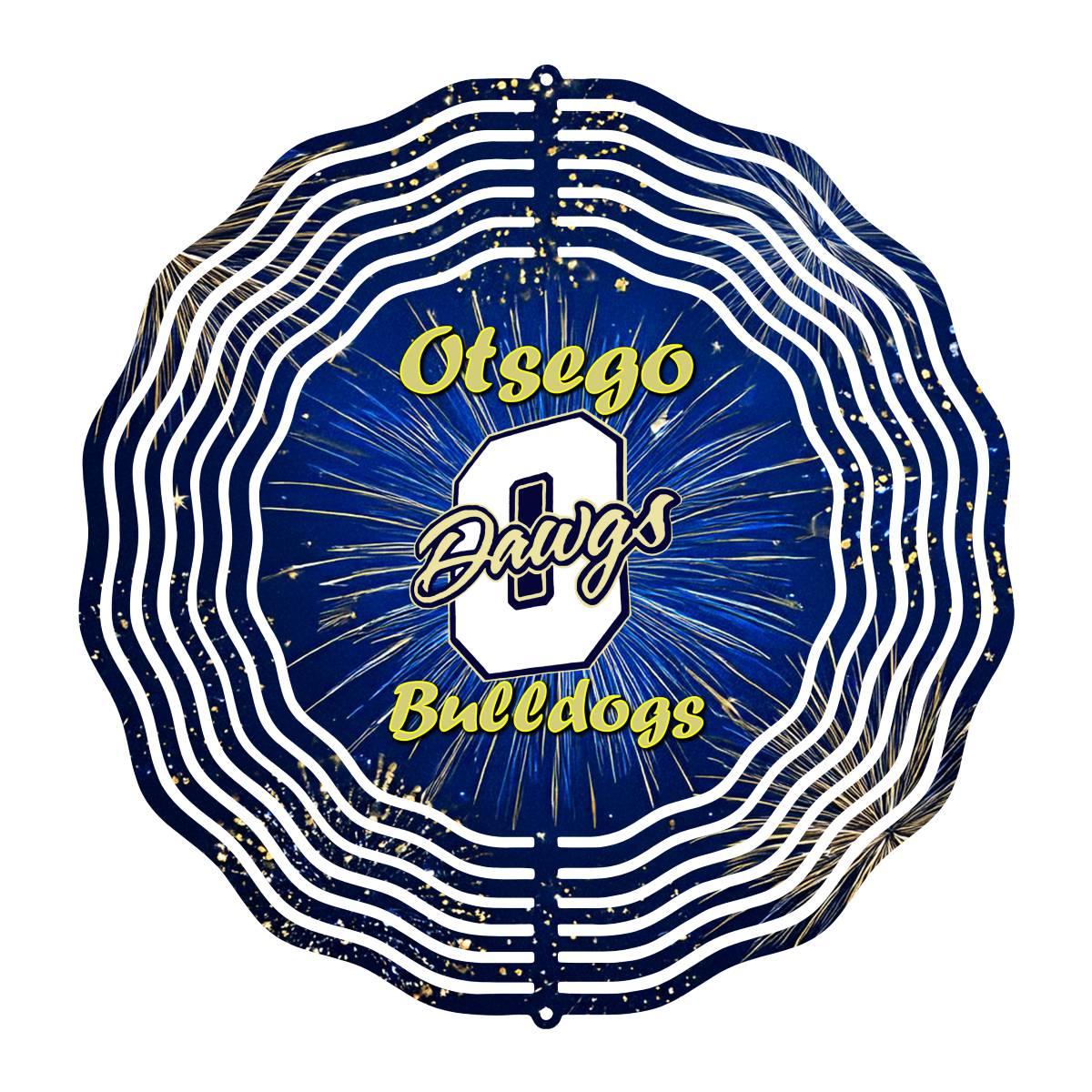 Otsego Dawgs with Fireworks wind spinner - Kimmie's Creations L.L.C.