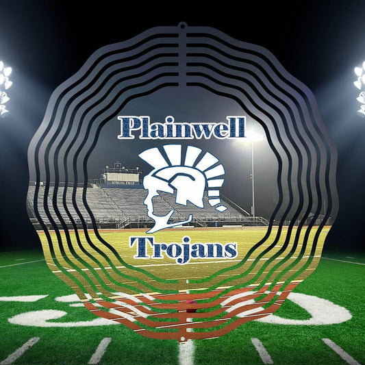 Plainwell Trojans Streidl Field wind spinner - Kimmie's Creations L.L.C.