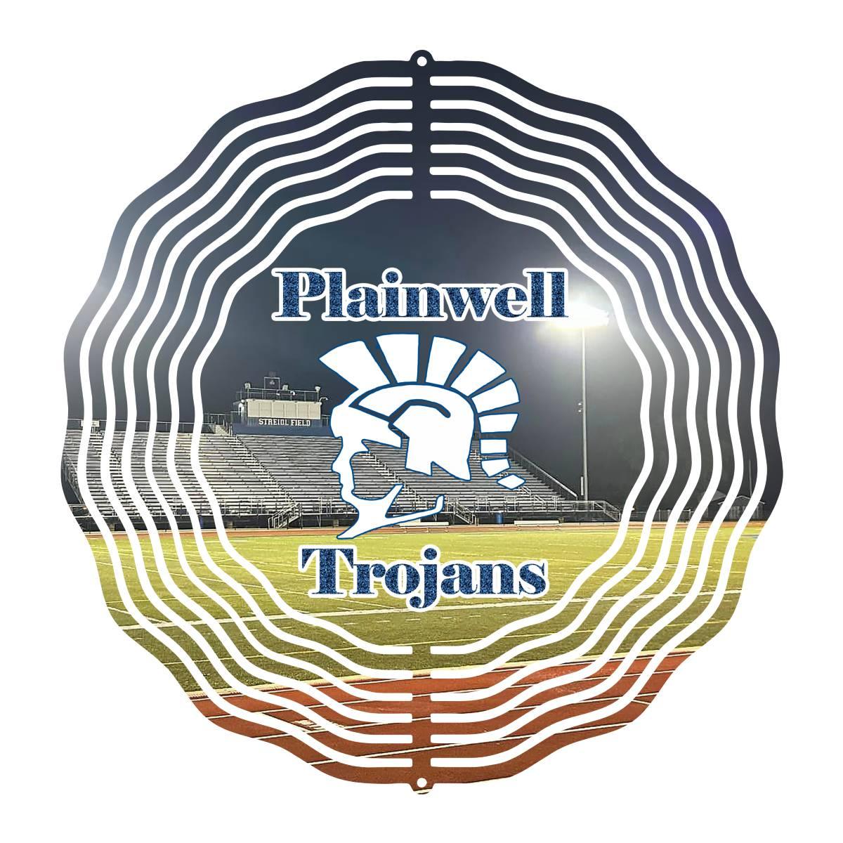 Plainwell Trojans Streidl Field wind spinner - Kimmie's Creations L.L.C.