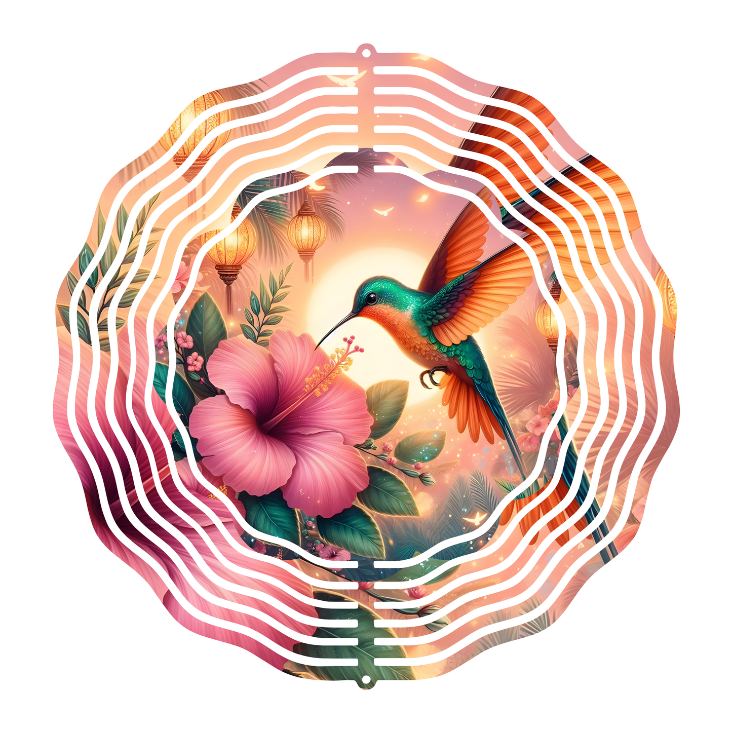 Ethereal Hummingbird Wind Spinner - 8 Inch Sublimated Aluminum