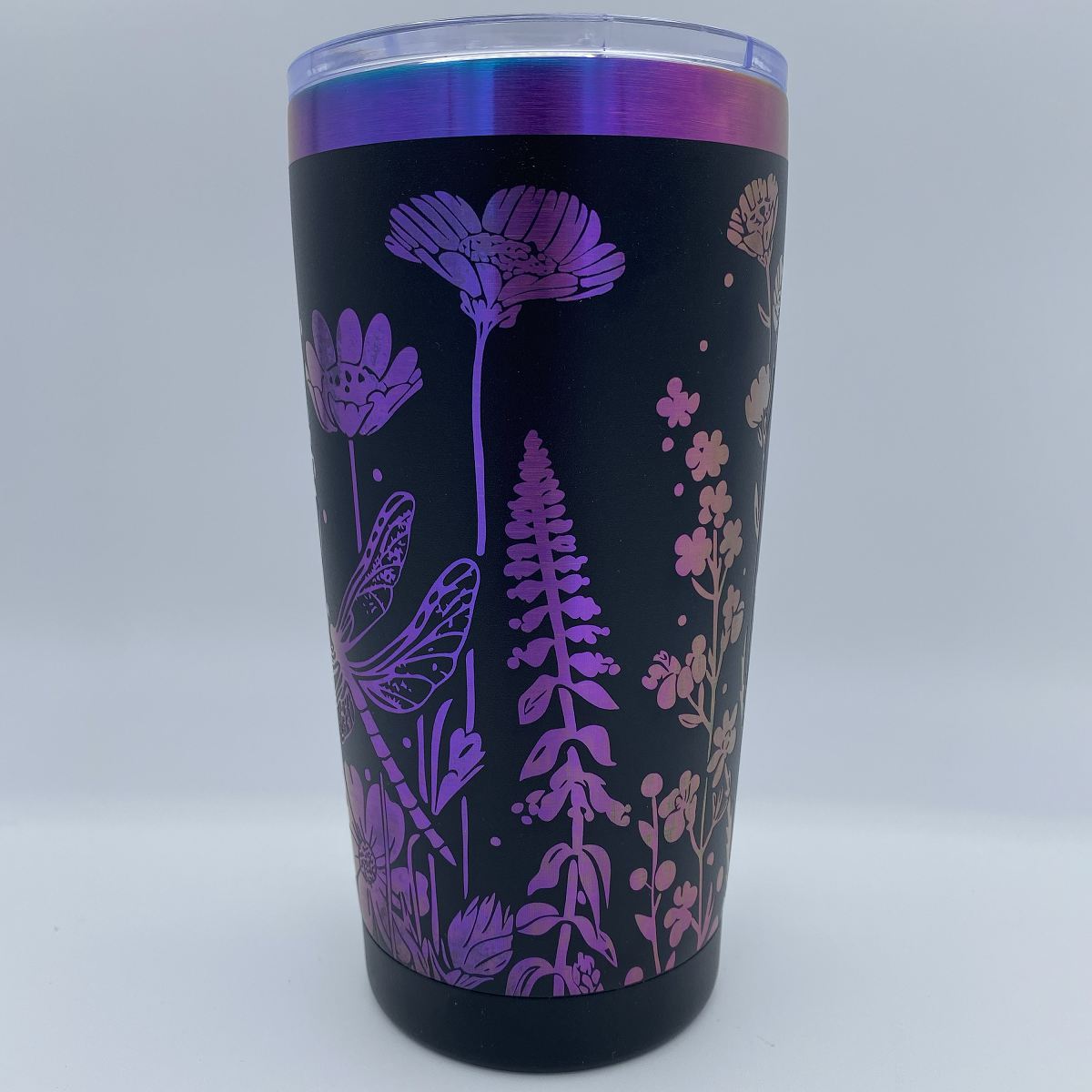 Wildflowers and Dragonflies Engraved Tumbler
