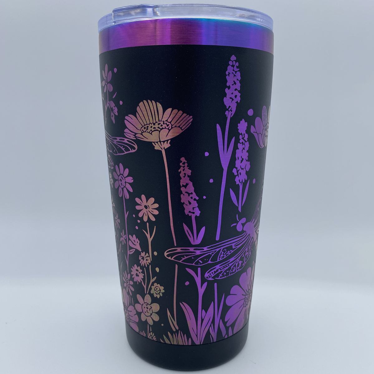 Wildflowers and Dragonflies Engraved Tumbler