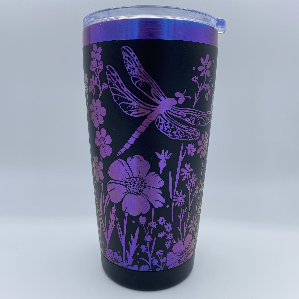 Wildflowers and Dragonflies Engraved Tumbler
