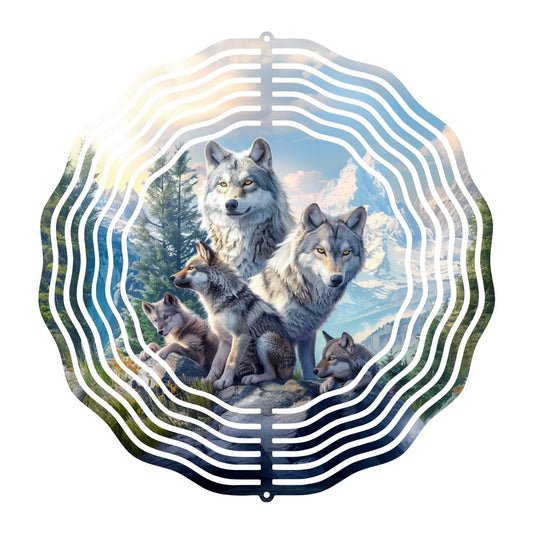 Wolf Family Wind Spinner