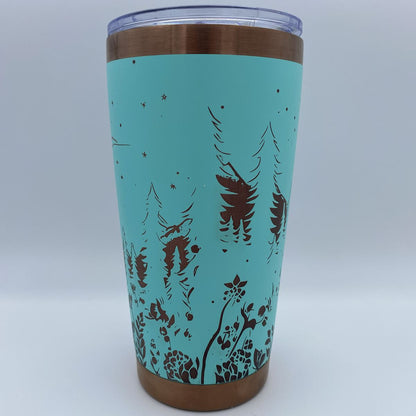 Wolf Howling at the Moon Engraved Tumbler