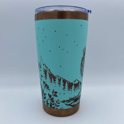 Wolf Howling at the Moon Engraved Tumbler