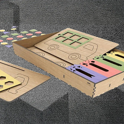 Trucks, Shapes and Colors Wooden Puzzle