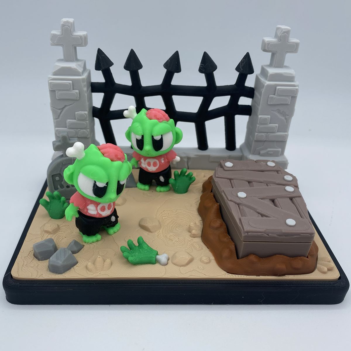 Zombie Graveyard Playset - 3D Printed Articulated Diorama
