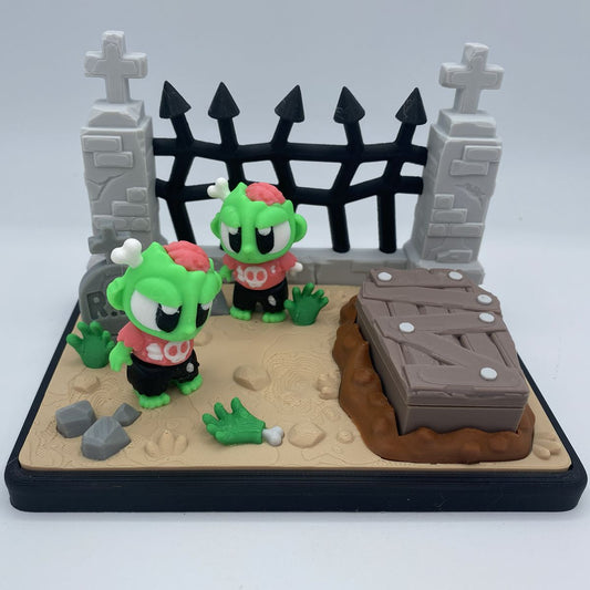 Zombie Graveyard Playset - 3D Printed Articulated Diorama