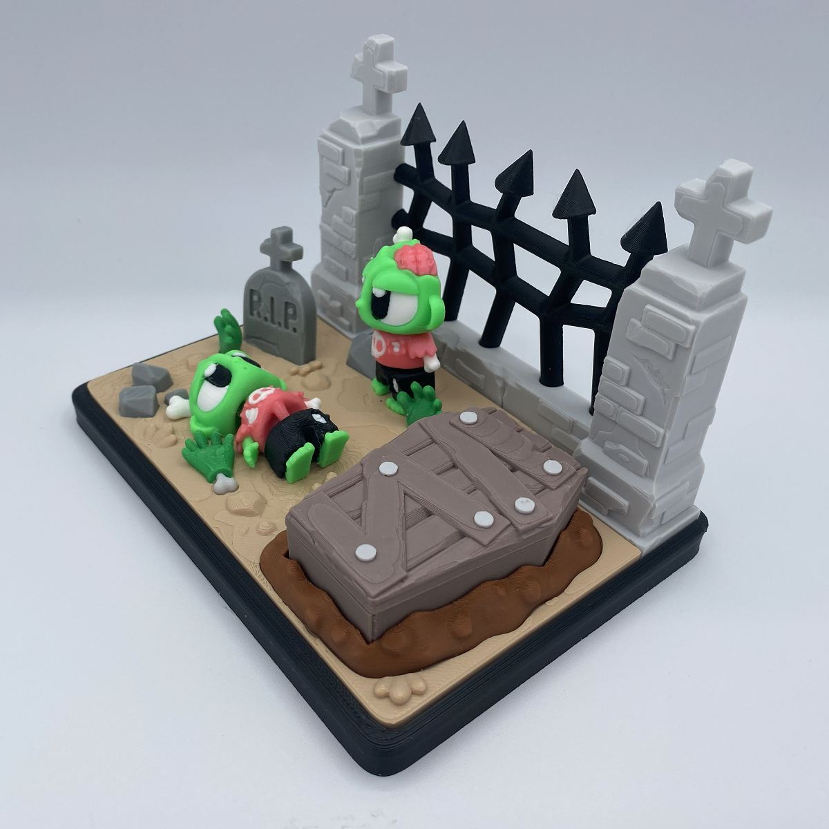 Zombie Graveyard Playset - 3D Printed Articulated Diorama