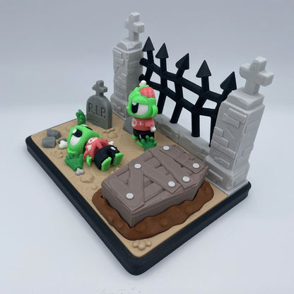 Zombie Graveyard Playset - 3D Printed Articulated Diorama