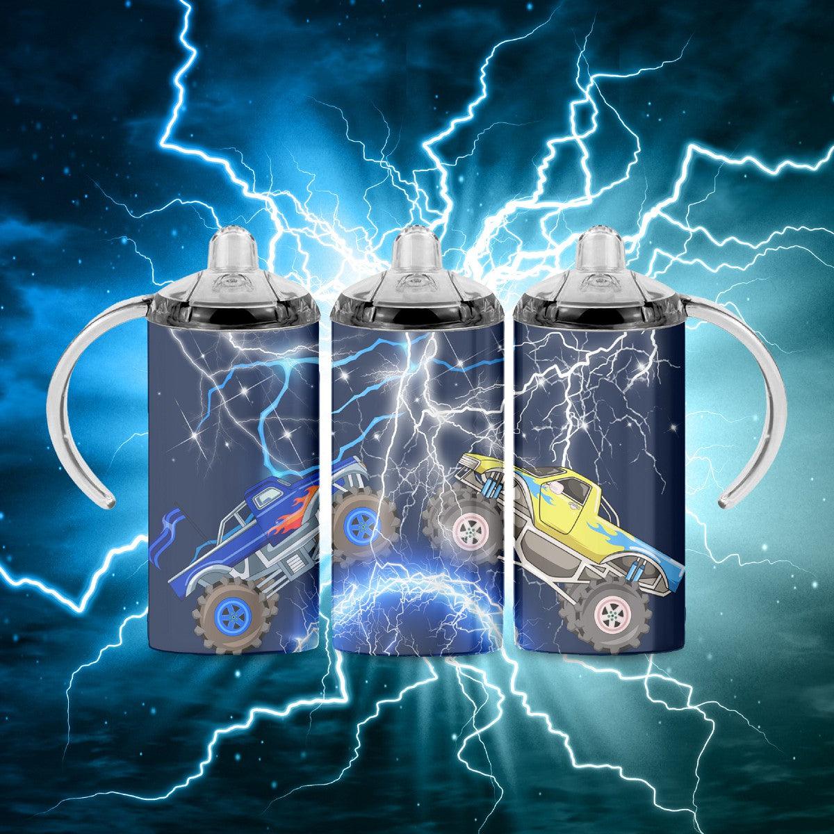 Monstrous Showdown: Lightning Strikes! - a 12 oz Sippy - Kimmie's Creations L.L.C.