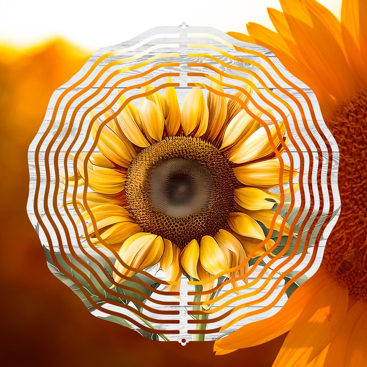 Simply a Sunflower on a Wind Spinner with 4 design choices - Kimmie's Creations L.L.C.